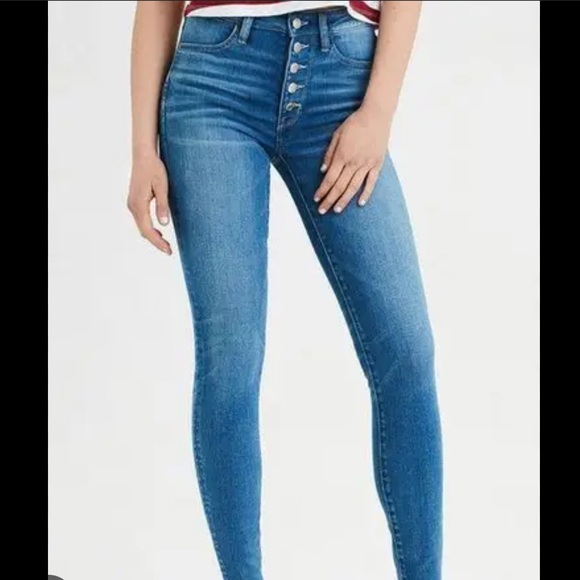 American Eagle Outfitters Light Blue Jeggings - Picture 1 of 8